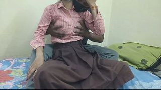 Cewek Kuliahan India Ngentot Sama Pacar Di Kamar, Crot Di Dalem