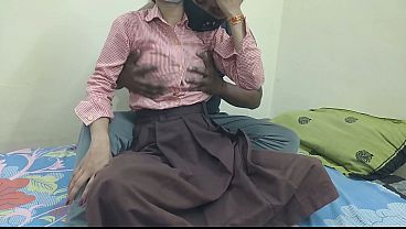 Cewek Kuliahan India Ngentot Sama Pacar Di Kamar, Crot Di Dalem